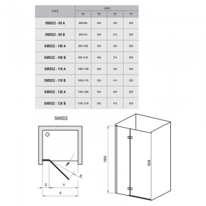 Душові двері SMSD 2-90 (А) L Transparent + хром