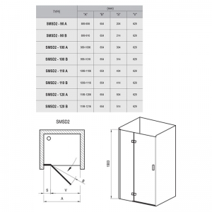 Душові двері SMSD 2-90 B-R