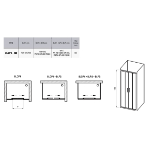 Душові двері BLDP 4-160 Grape+білий