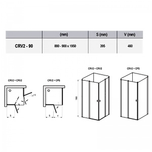 Душевая штора CRV 2-90 Transparent+сатиновый