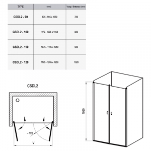 Душові двері CSDL 2-120