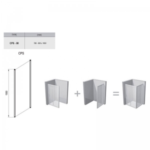 Душевая стенка CPS-80 Transparent+сатиновый
