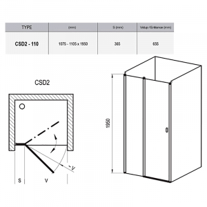 Душові двері CSD 2-110 Transparent