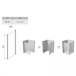 Душова стінка CPS-90 Transparent + сатиновий
