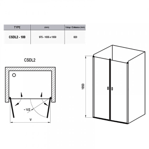 Душові двері CSDL 2-100 Transparent