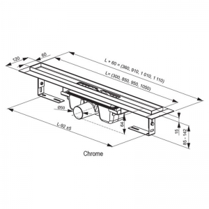 Душовий канал Chrome 1050