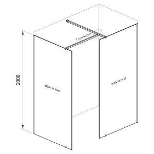 Душова стінка Walk-In Wall 80 Transparent+алюміній