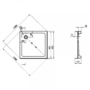 Піддон Modena Slim 90x90