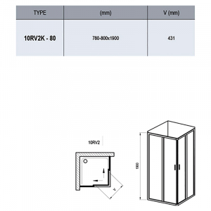Душевая штора 10RV2K-80 Transparent