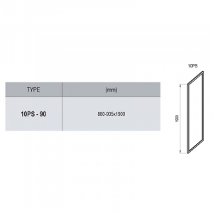 Душова стінка 10PS-90 Transparent+алюміній