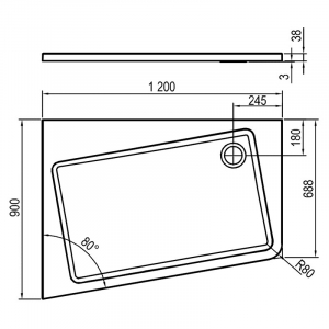 Поддон Asymetric Pro 10° 120x90 L