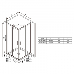 Душевая штора Blix Slim BLSRV2 90 Transparent