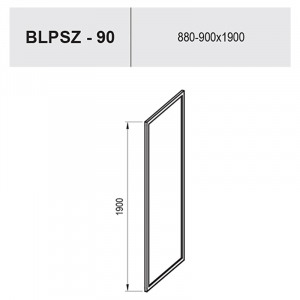 Душова стінка BLPSZ-90 Transparent+алюміній