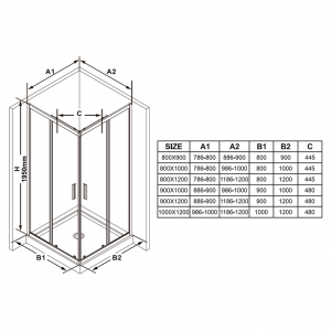 Душевая штора BLSRV2K-80 Transparent