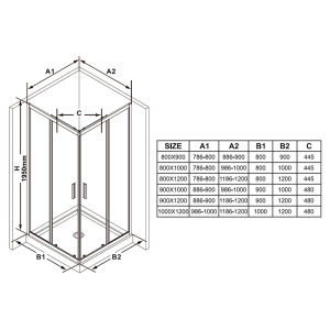 Душова штора BLSRV2K-120 Transparent