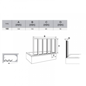 Штора для ванны VS 5