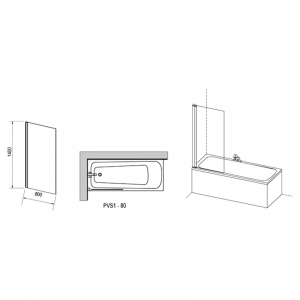 Штора для ванны PVS 1-80
