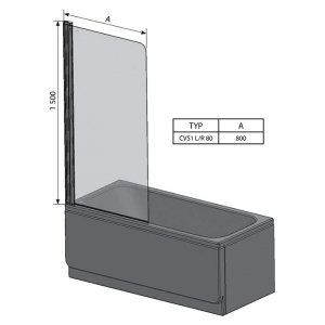 Штора для ванни CVS 1-80 R