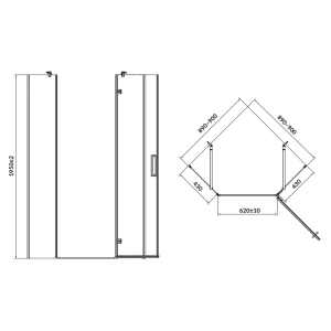 Душова штора Jota 90x90 L