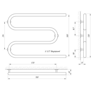 Полотенцесушитель Змеевик 70x50