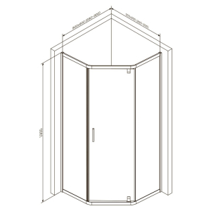 Душова штора Gem 5-corner Pivot 90x90