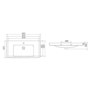 Раковина Porto D 95