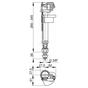 Напускная арматура для нижнего подвода 3/8"