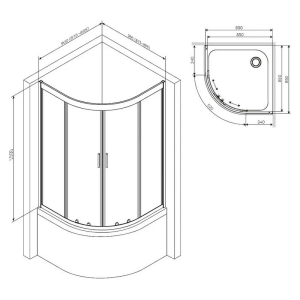 Душова штора Gem 90x90
