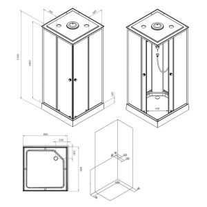 Душова штора X-Joy 90x90