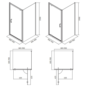 Душова штора Brasco 90x90