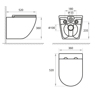 Инсталляция Dune 1200SL 2361510056 +чаша униітаза Stream с сиденьем Soft-close 1857570198 + кнопка Orion Cosmo 2328510657