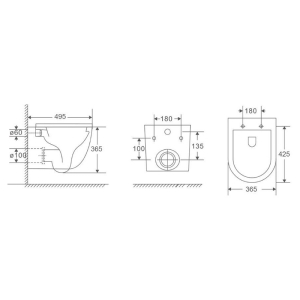 Чаша унитаза Atlas Tornado с сиденьем