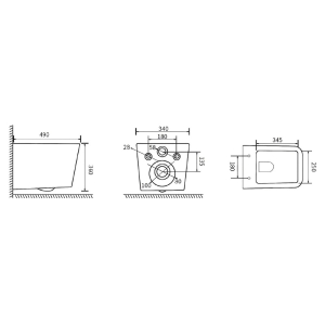 Чаша унитаза Borneo Rimless с сиденьем