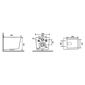 Інсталяція Aqua Line 2359510056 + чаша унітаза Borneo Rimless B0049RQS + кнопка Edge 2307510357