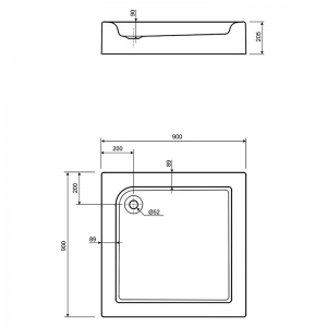 Поддон Standard Plus 90x90 квадратный