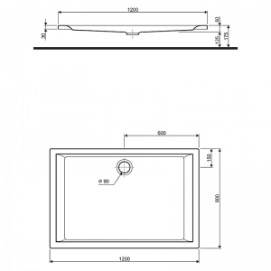 Поддон Pacyfik AntiSlide 120x80