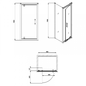 Двери душевые Geo 6 90 pivot