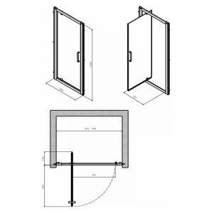 Душові двері Geo 90 Pivot Reflex