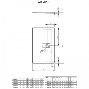 Піддон Argos D 90x120