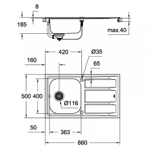 Кухонная мойка Sink К400 86