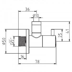 Вентиль угловой 1/2`` - 3/8``