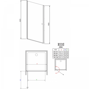 Душові двері Eos DWJ 100