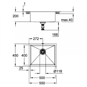 Кухонная мойка Sink K700U 55