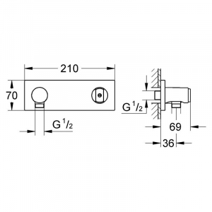 Держатель с подключением Grotherm F