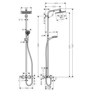 Душевая система Crometta Е Showerpipe