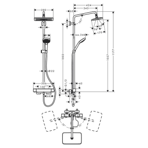 Душевая система Croma Е Showerpipe