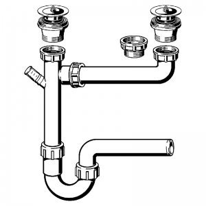 Трубный сифон для двойной мойки