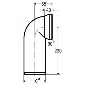 Відведення 90 ° для унітаза 100551