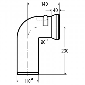 Відведення 90 ° для унітаза 138882