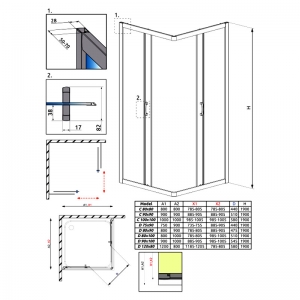 Душевая штора Premium Plus C 80x80 графит